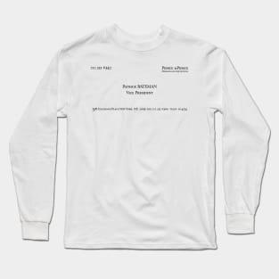 Patrick Bateman Business Card Long Sleeve T-Shirt